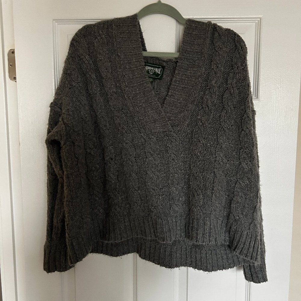 American Eagle Knit Hooded Sweater